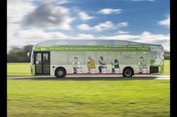 The Bio-Bus can set up to 40 people, with space for one wheelchair.