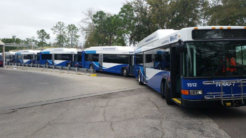 HART introduced its new Gillig buses, which are powered by compressed natural gas.