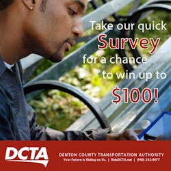 The brief survey focuses on DCTA services and the agency’s passenger tools Where’s My Ride and GORequest. The brief survey focuses on DCTA services and the agency’s passenger tools Where’s My Ride and GORequest.