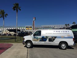 Prevost service trucks will be present at some NASCAR track events during the 2015 season. Prevost service trucks will be present at some NASCAR track events during the 2015 season.