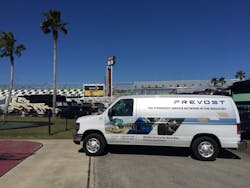 Prevost service trucks will be present at some NASCAR track events during the 2015 season.