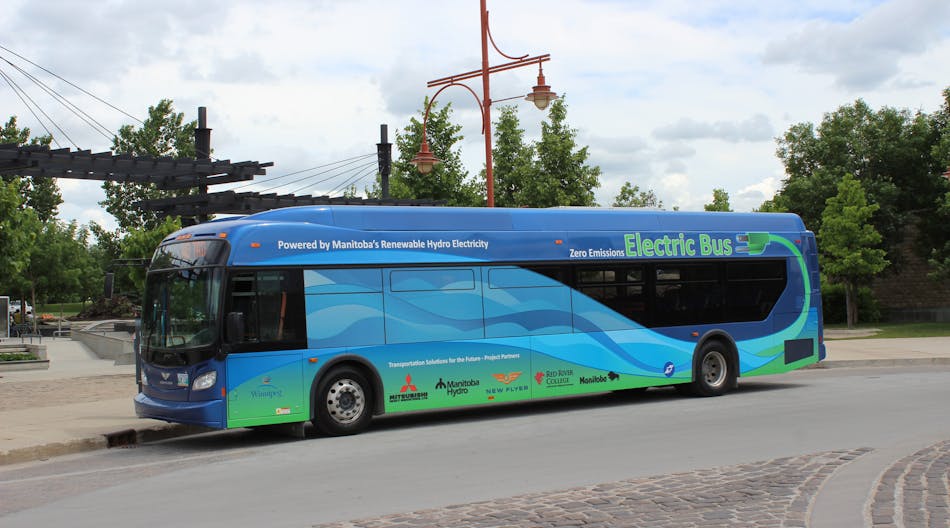 A consortium of companies and public partners were able to launch the first electric bus route in Winnipeg in November.