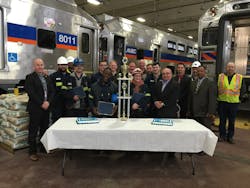 RailPlan mechanical team, RPI leadership, members from MTA Maryland and Bombardier Transportation celebrate one-year injury free.