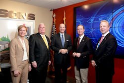 From left to right, Mary Ann Hopkins, Jim Shappell, Chuck Harrington, Congressman Adam Schiff and Todd Wager.