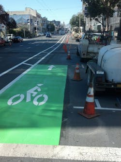 Work to further increase bike and pedestrian safety in District 6 took the form of the Howard Street Buffered Bikeway Project.