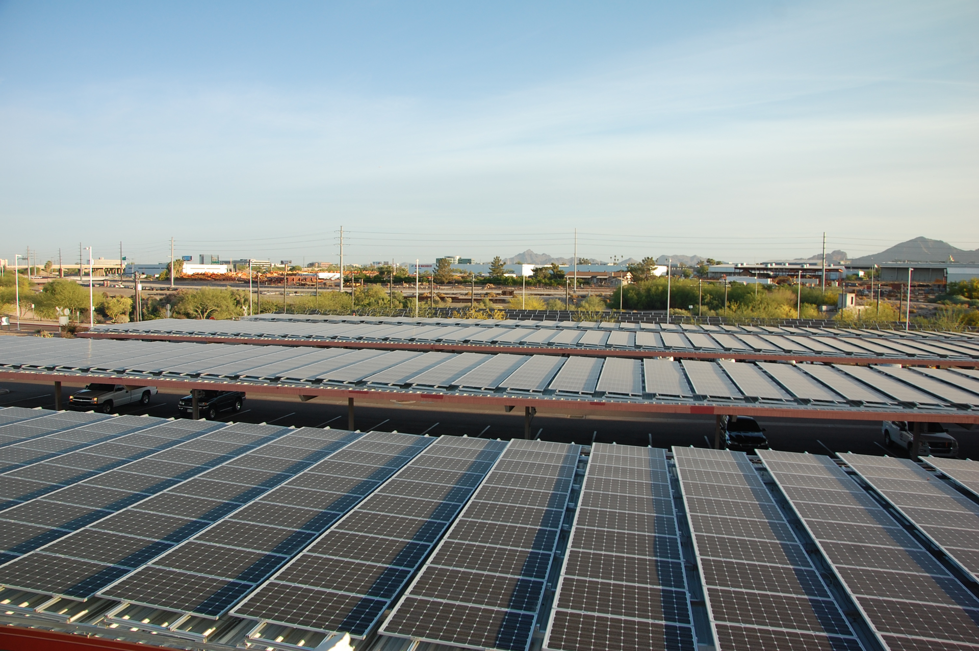 Valley Metro received a Transit Investments for Greenhouse Gas & Emissions Reduction (TIGGER) federal grant to help fund construction and installation of the solar photovoltaic system.