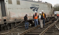 NTSB Recorder Specialist Cassandra Johnson works with officials on the scene of the Amtrak train #188 derailment in Philadelphia, Pennsylvania. 5/12/15