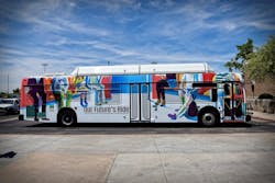 Valley Metro bus wrapped with winning design.