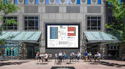 A rendering of a TransitScreen installation that will inform people in Philadelphia about transit information.