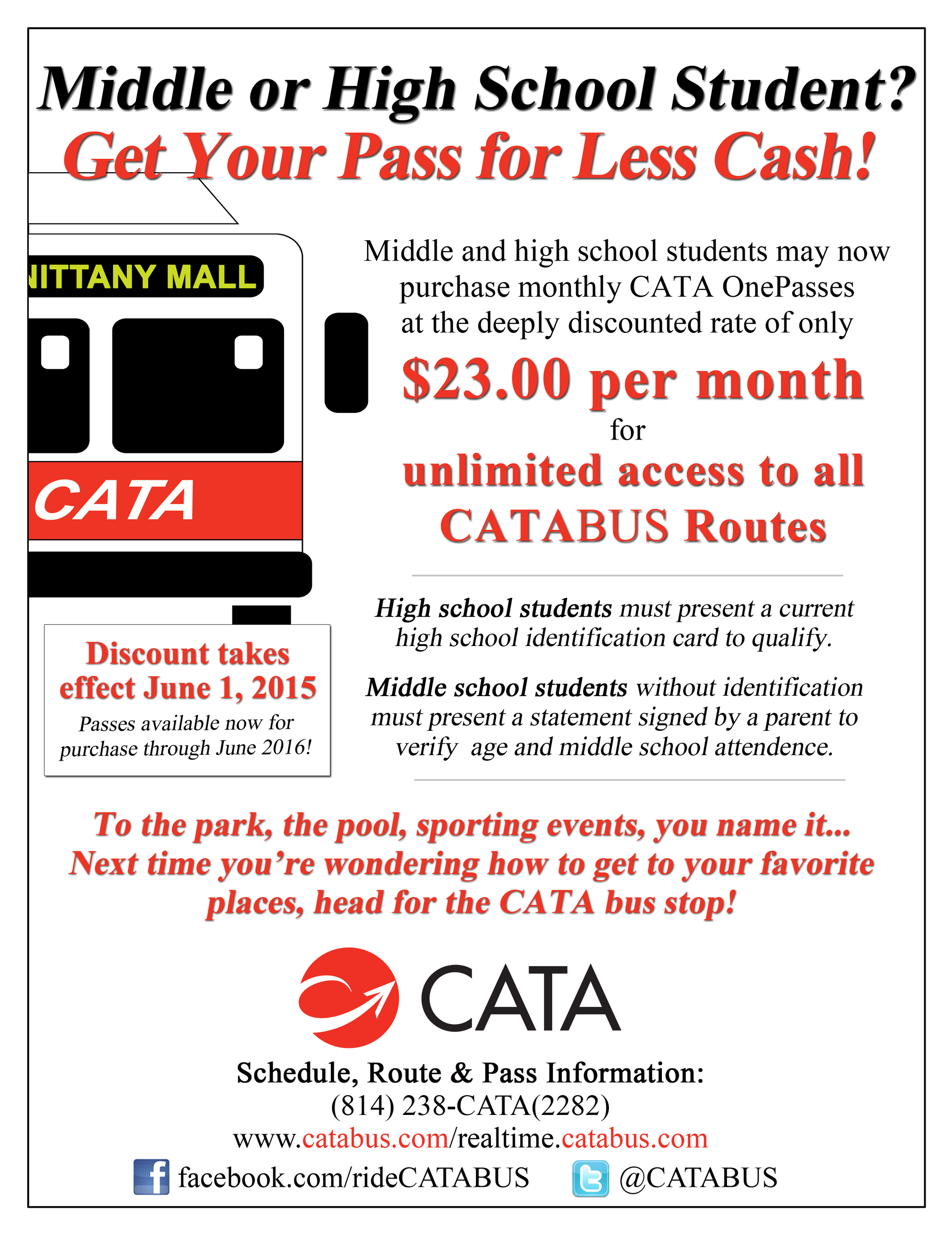 CATA's youth passes will be go through the end of 2015.