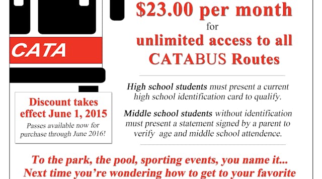 CATA&apos;s youth passes will be go through the end of 2015.