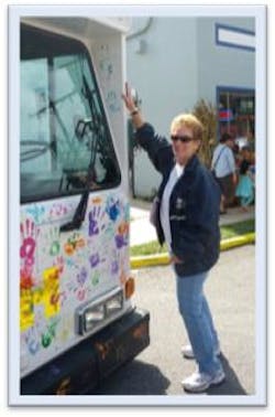 DASH General Manager Sandy Modell joins the painting fun. DASH General Manager Sandy Modell joins the painting fun.