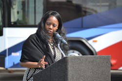 Serving as MC of the May 19 event was Valarie J. McCall, Greater Cleveland Regional Transit Authority board member; vice chair of the American Public Transportation Association (APTA); chair of APTA&apos;s Transit Board Members Committee; chief of government and international affairs for the city of Cleveland.