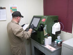 Technicians obtain oil analysis results in less than 15 minutes.
