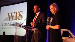 DOT Sectary Anthony Foxx accepts the Rosa Parks Diversity Award May 21 during the WTS International conference in Chicago.