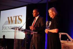 DOT Sectary Anthony Foxx accepts the Rosa Parks Diversity Award May 21 during the WTS International conference in Chicago. DOT Sectary Anthony Foxx accepts the Rosa Parks Diversity Award May 21 during the WTS International conference in Chicago.