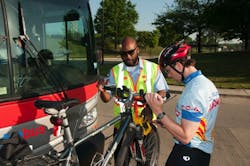 Metro hosted pit stops and U-lock giveaways as part of Bike to Work Day 2015.