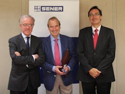 From left to right, Sener Managing Director Jorge Unda, EIPSA General Manager José Antonio Llombart and Sener General Manager of Infrastructures and Transport José Gregorio Briz. From left to right, Sener Managing Director Jorge Unda, EIPSA General Manager José Antonio Llombart and Sener General Manager of Infrastructures and Transport José Gregorio Briz.