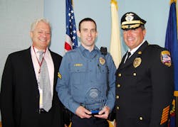 From left to right, DRPA CEO John Hanson, DRPA Police Officer of the Year Corporal John Quigley, DRPA Chief John Stief.
