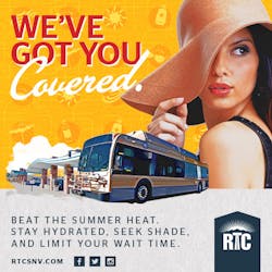An ad for RTC's summer tips for riders to help them stay cool. An ad for RTC's summer tips for riders to help them stay cool.