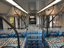 At the completion of testing, the bottled water was donated to United Food Bank in Mesa. At the completion of testing, the bottled water was donated to United Food Bank in Mesa.
