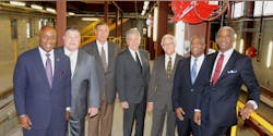 From left to right, SORTA Board Chair Jason Dunn and Vice Chair Ken Reed stand with Transdev's John Claflin (who will serve as General Manager of the Cincinnati Streetcar), Mike Setzer and Dick Alexander, along with Cincinnati Metro's Executive Vice President Darryl Haley and CEO & General Manager Dwight Ferrell inside the new Maintenance and Operations Facility of the Cincinnati Streetcar. From left to right, SORTA Board Chair Jason Dunn and Vice Chair Ken Reed stand with Transdev's John Claflin (who will serve as General Manager of the Cincinnati Streetcar), Mike Setzer and Dick Alexander, along with Cincinnati Metro's Executive Vice President Darryl Haley and CEO & General Manager Dwight Ferrell inside the new Maintenance and Operations Facility of the Cincinnati Streetcar.