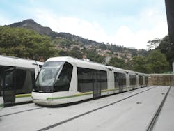The trams can run on gradients of up to 13 percent.