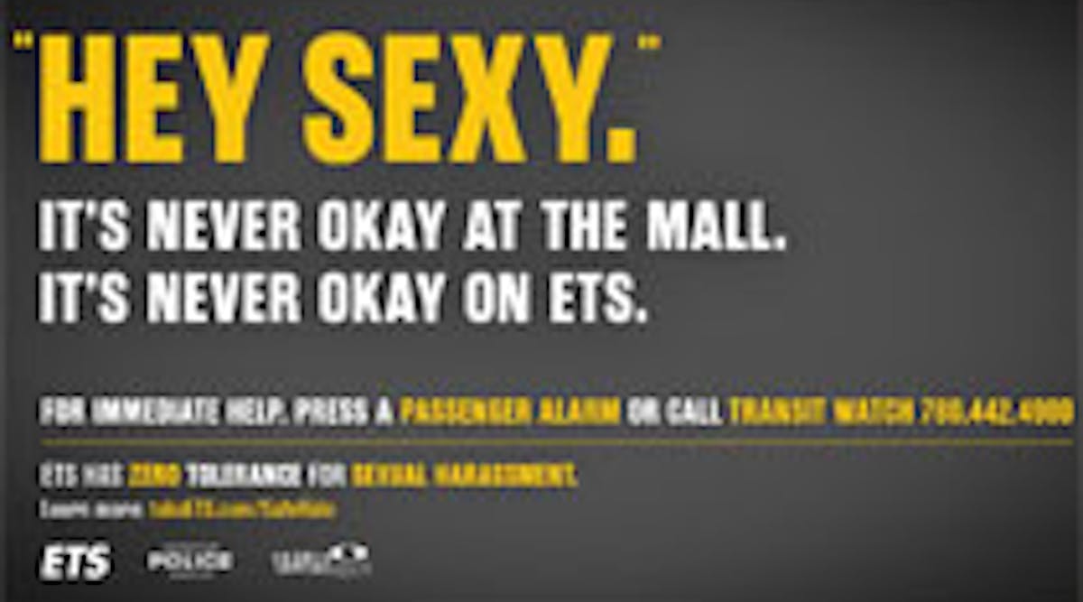 ETS consulted with riders and non-riders to create its new anti-sexual harassment campaign.