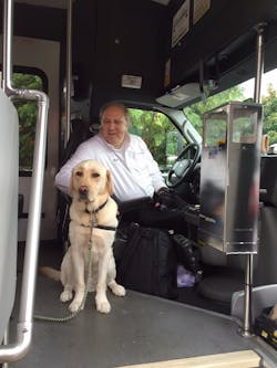 Rocklin was trained by Canine Companions for Independence, a member of Assistance Dogs International.