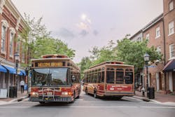 The King Street Trolley transports approximately 2,500 riders a day between the King Street Metrorail Station and the Potomac River waterfront daily every 10 minutes. The King Street Trolley transports approximately 2,500 riders a day between the King Street Metrorail Station and the Potomac River waterfront daily every 10 minutes.