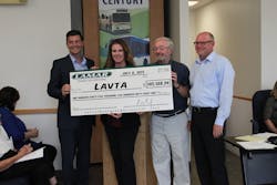 From left to right, Brad Staten, general manager/VP Lamar Advertising Co.; Cheri Thornley, general sales manager, Lamar Advertising Co.; Don Biddle, LAVTA chair; and Michael Tree, LAVTA executive director.