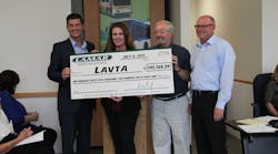 From left to right, Brad Staten, general manager/VP Lamar Advertising Co.; Cheri Thornley, general sales manager, Lamar Advertising Co.; Don Biddle, LAVTA chair; and Michael Tree, LAVTA executive director.