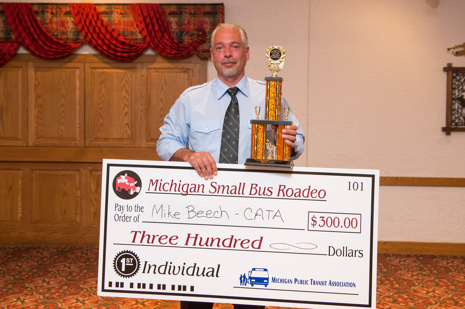Mike Beech of CATA, individual winner of the 40th annual Small Bus Roadeo.