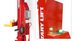 The new Rotary Lift Mach Series LockLight accessory makes it easy for technicians, supervisors and health/safety officials to see at a glance if a Mach Series mobile column lift is properly resting on its locks.