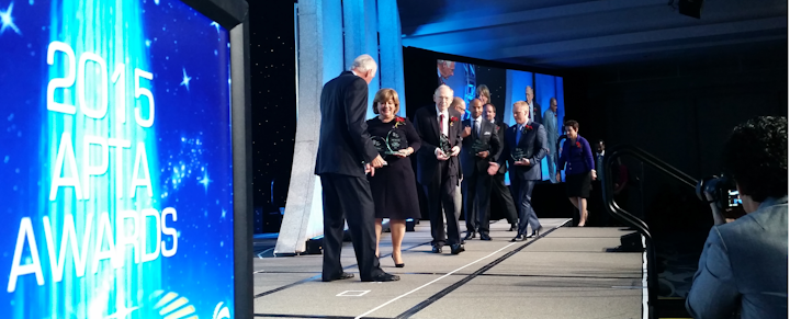 2015 APTA Awards winners convene on stage.