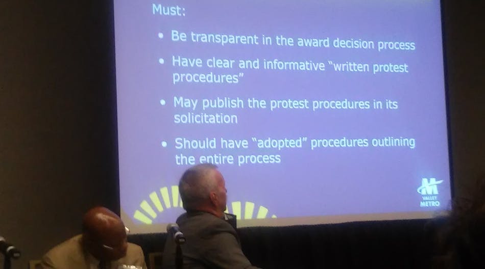 Joe Ramirez presents a list of things government agencies need to do in order to mitigate protests from the RFP process.