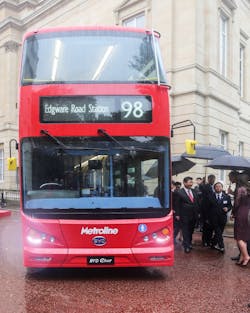 The new double-decker bus can carry 81 passengers and is fully air conditioned.