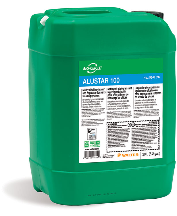 AluStar 100 is specifically formulated for sensitive materials and can be used for mechanical parts washing and degreasing of aluminum and other non-ferrous alloys