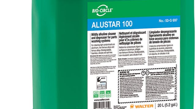 AluStar 100 is specifically formulated for sensitive materials and can be used for mechanical parts washing and degreasing of aluminum and other non-ferrous alloys