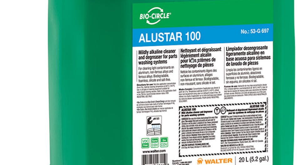AluStar 100 is specifically formulated for sensitive materials and can be used for mechanical parts washing and degreasing of aluminum and other non-ferrous alloys