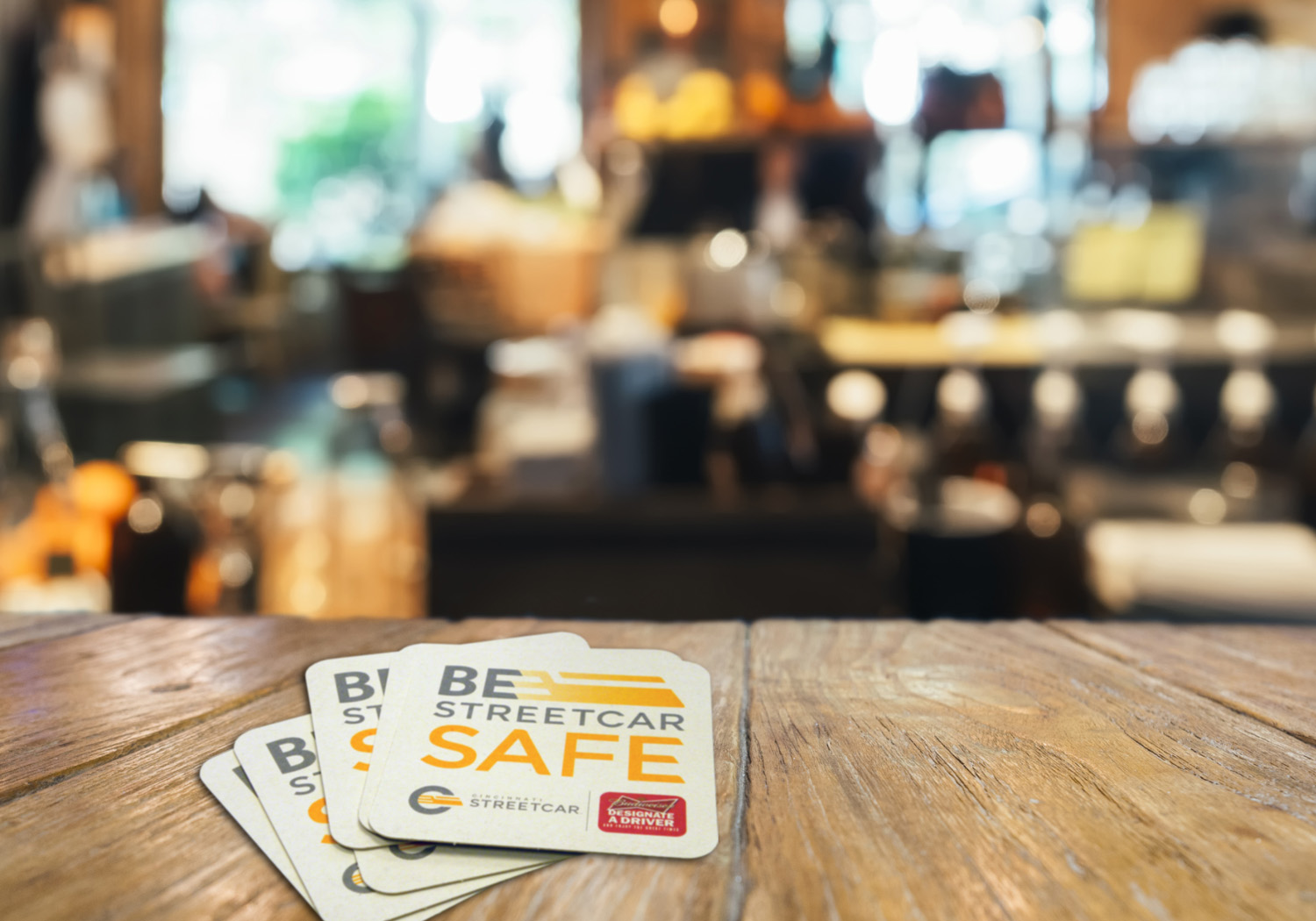 Some of the venues featuring the Be Streetcar Safe coasters include Cheers to Art, Cincinnati Symphony/Pops/May Festival, Dunlap Caf&eacute;, Igby&rsquo;s, Lachey&rsquo;s Bar, The Lackman, Revolution, Rotisserie, Salazar, and Taft&rsquo;s Ale House.