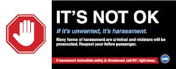 A CTA campaign poster that will be placed around the system as part of the agency's quest to report incidents of harassment. A CTA campaign poster that will be placed around the system as part of the agency's quest to report incidents of harassment.