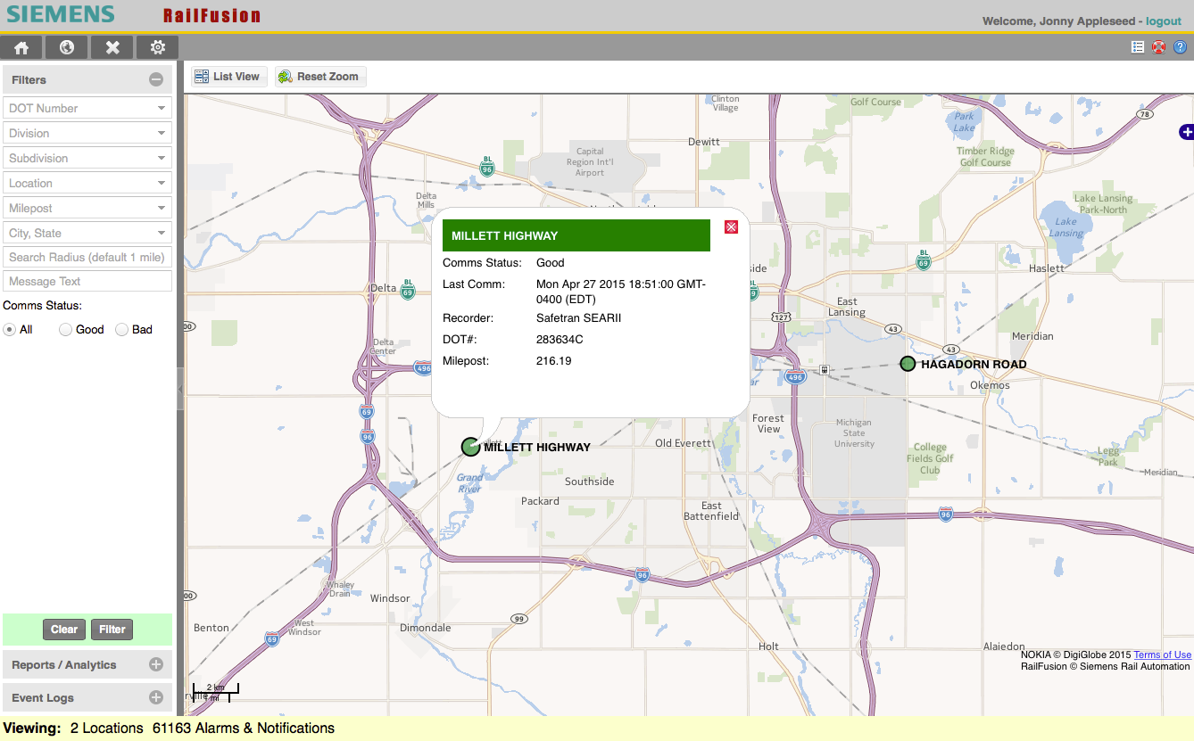 RailFusion can interact with any devices or systems located on rail infrastructure including Positive Train Control (PTC).