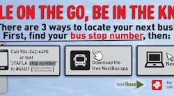 The NextBus app offers a wide variety of options for customers to find out the arrival time of a bus. Options include phone, text, internet and smart phone applications.