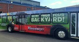 Mon Valley Signs, based in Charleroi, created the graphics on vinyl and provided detailed specifications on the measurements of the bus as well as all of the outside panels and clearances.