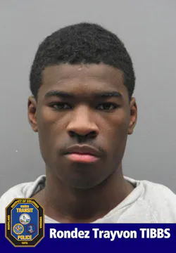 The suspect is identified as Rondez Trayvon Tibbs, 20, of Southeast Washington, D.C. He is charged with armed robbery and carrying a pistol without a license. Additional charges are possible. The suspect is identified as Rondez Trayvon Tibbs, 20, of Southeast Washington, D.C. He is charged with armed robbery and carrying a pistol without a license. Additional charges are possible.