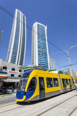 The trams are 43.4 m long and 2.65 m wide with seven modules for higher capacity and better passenger flow. The trams are 43.4 m long and 2.65 m wide with seven modules for higher capacity and better passenger flow.