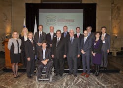 From left to right, front row, Ève Paré, Daniel Beauchamp, André Leclerc, Denis Coderre, Paul Côté, Patrick Leclerc, Catherine Morency Second row : Mélanie Devirieux, Alain Flausch, Raymond Larivée, Philippe Schnobb, Éric Martel, Michael Sabia, Masaki Ogata. From left to right, front row, Ève Paré, Daniel Beauchamp, André Leclerc, Denis Coderre, Paul Côté, Patrick Leclerc, Catherine Morency Second row : Mélanie Devirieux, Alain Flausch, Raymond Larivée, Philippe Schnobb, Éric Martel, Michael Sabia, Masaki Ogata.