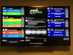 The installation is the first TransitScreen showcasing PATH, NJ Transit Rail, NJ Transit Bus, and NY Waterway ferry information for the NY Metro area.