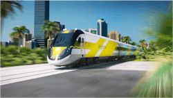 Brightline is the express train travel service that will connect the major cities of south and central Florida along a 235-mile route. Brightline is the express train travel service that will connect the major cities of south and central Florida along a 235-mile route.